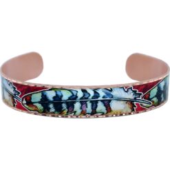 Amazing Copper Feather Bracelet with Vivid Colors