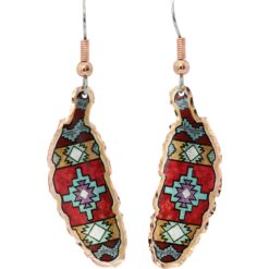 Native American copper feather earrings
