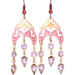 Gold and Copper Cut Out Chandelier Native Earrings
