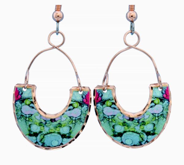 Alcohol Ink Art Abstract Earrings LDm-391