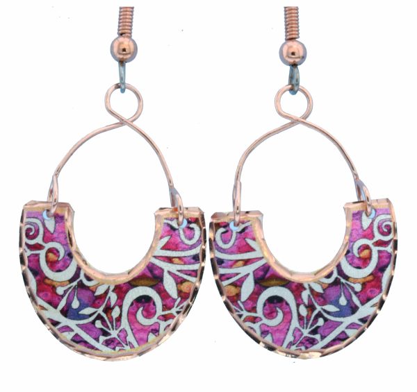 Alcohol Ink Art Wire Dangle Earrings LDm-381