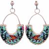 Alcohol Ink Bear Earrings LDm-385