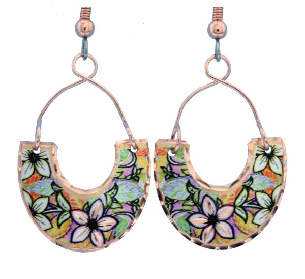 Flower Alcohol Ink Earrings LDm-384