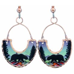 Dangle Copper Wire Bear Earrings