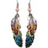 Double Dangle Copper Feather Earrings