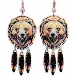 Grizzly Bear Earrings with Dangles