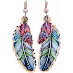 Exquisitely stylish and eye-catching Double Dangle Copper Feather Earrings