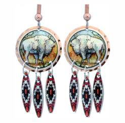 Dangle White Buffalo Earrings