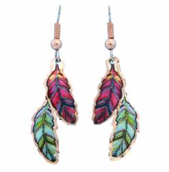 Double Feather Copper Earrings LDm-393