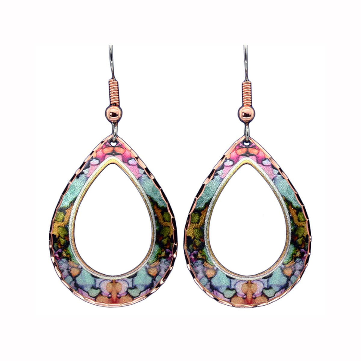 Teardrop Alcohol Art Earrings LD-432 Teardrop Alcohol Art Earrings LD-432