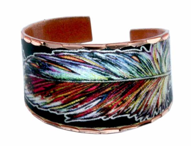 Colorful Copper Feather Rings RBN-54