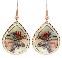 Colorful Copper Moose Earrings AK-65