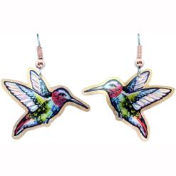 Copper Colorful Hummingbird Earrings LD-411