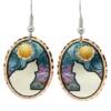 Copper Moon Cat Earrings CA-287