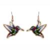 Colorful Copper Hummingbird Earrings LD-417
