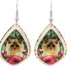 Flowers and Persian Cat Earrings CA-288