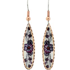 Copper Purple Flower Earrings