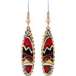 Abstract Colorful Copper Pueblo Earrings