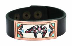 Leather SW Native Bear Bracelet