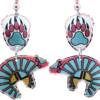 Dangle SW Native Bear & Bear Paw Earrings