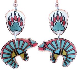 Bear Paw & Native Bear Earrings