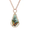 Adorable Butterfly Necklace Colorful Flowers NCA-376