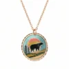 Artisanal Copper Bear Silhouette Necklace NCA-21