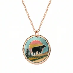 Artisanal Copper Bear Silhouette Necklace NCA-21