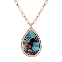 Copper Beautiful Colors Horse Necklace NCA-336