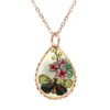 Colorful Flowers Butterfly Necklace NCA-373