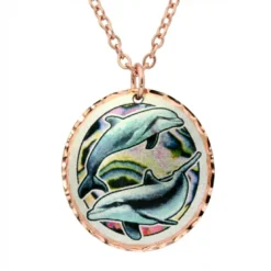 Alluring Colorful Copper Dolphin Necklace NCA-752