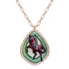 Flame-painted Copper Horse Necklace NCA-337