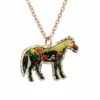 Flower Motif Horse Necklace NCA-332 Flower Motif Horse Necklace NCA-332