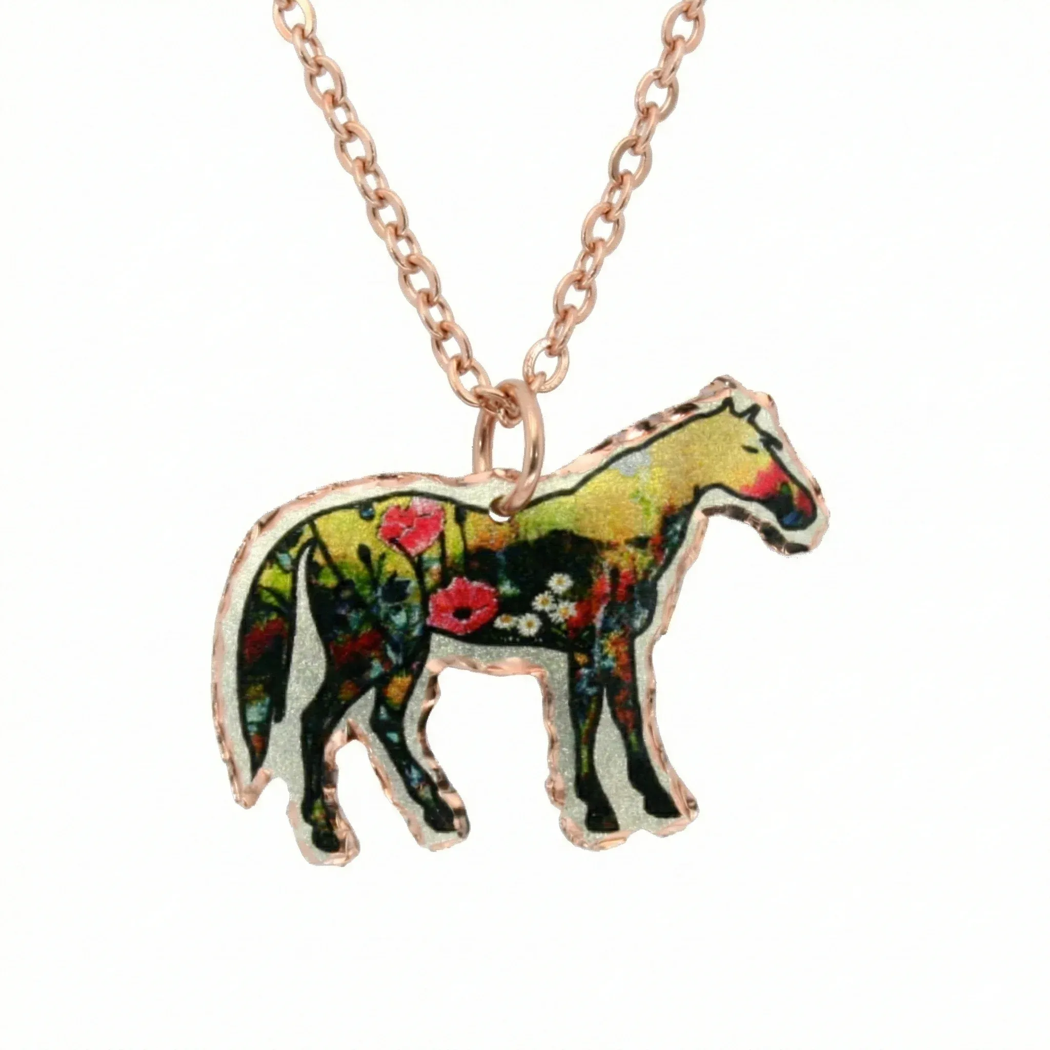 Flower Motif Horse Necklace NCA-332 Flower Motif Horse Necklace NCA-332