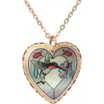 Heart-shaped Colorful Hummingbird Pendant Necklace