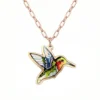 Cut Out Copper Hummingbird Necklace NCA-494