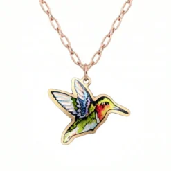 Cut Out Copper Hummingbird Necklace NCA-494