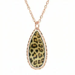 Unique Copper Leopard Print Necklace NCA-85