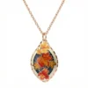 Colorful Copper Maple Leaves Necklaces NCA-632