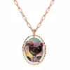 Colorful Copper Rooster Necklace NCA-813