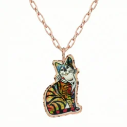 Colorful Copper Tabby Cat Necklaces NCA-662