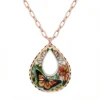Teardrop Copper Butterfly Necklace