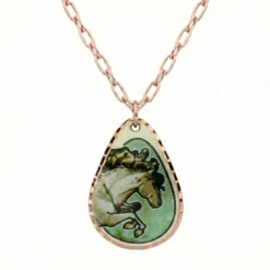 Silver Plated Copper Wild Horse Necklace NCA-334
