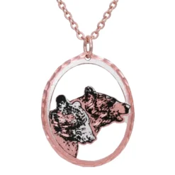 Copper Bear Heads Necklace NCN-323