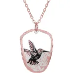 Copper Cut Out Hummingbird Necklace