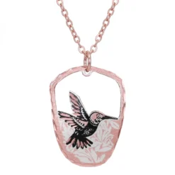 Copper Cut Out Hummingbird Necklace NCN-51