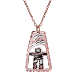 Copper Cut-Out Inukshuk Necklace NCN-364