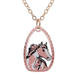 Copper Foal and Mare Necklace NCN-578