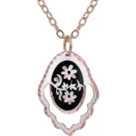 Cut Out Black Floral Necklace