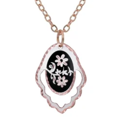 Cut Out Black Floral Necklace CN-401